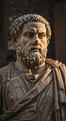 Fototapeta premium Ancient Roman Sculpture: Marble Portrait of a Bearded Man