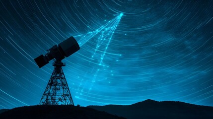Radar-assisted satellite technology scanning the night sky