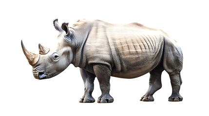 Obraz premium Majestic Rhinoceros Isolated on Transparent Background - Professional Wildlife Photo
