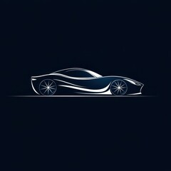 Sleek modern sports car design on a dark background showcasing elegant curves and performance-focused features