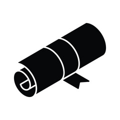 An editable isometric icon representing degree certification
