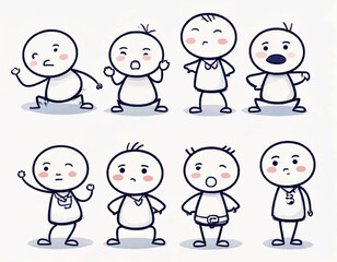  Stick Figure Vector with Expressions