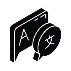 A captivating isometric filled icon of language exchange