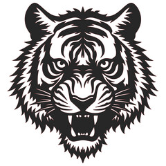 tiger head, The Mighty Tiger Head,Fierce Tiger Head Design,The Roar of the Tiger Head,Tiger Head: Strength and Power,Guardian Tiger Head,The Majesty of Tiger Head,Tiger Head Artwork/Illustration
