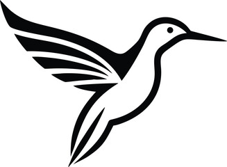 Modern minimalist bird icon in flight simple silhouette logo design vector