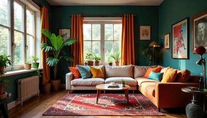 A cluttered but cozy bachelor pad, showcasing a relaxed and lived-in aesthetic , cluttered, space, cozy