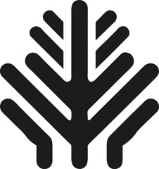 Minimalist tree logo design with straight branches for branding and identity