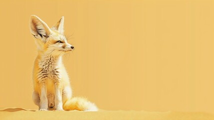 Fototapeta premium Fennec fox pup in desert