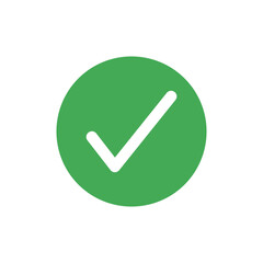 Bold Green Check Mark Vector Icon for Confirmation and Success.