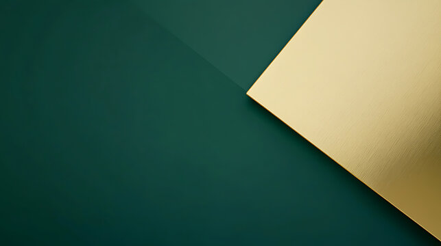 Abstract design featuring a diagonal split between a deep forest green and a luxurious gold, perfect for modern aesthetics and sophisticated branding.