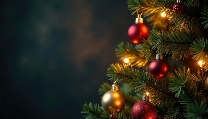 A beautifully decorated Christmas tree with ornaments and twinkling lights , magical, snowflake