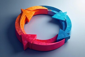 Abstract circular arrows graphic, dynamic motion design element Perfect for business, technology, and cyclical process concepts , repetition, background