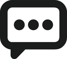 Minimalist black chat bubble icon with round edges for logo design