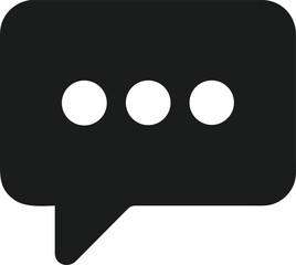 Minimalist black chat bubble logo design with round edged square