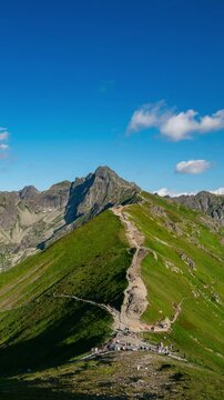 Hiking Trail Activity on Kasper Peak Timelapse - Tatra Mountains Summer
