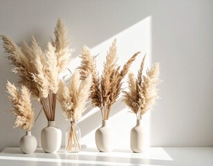 Beautiful shades of neutral pampas grass and reeds makes for an aesthetic background 