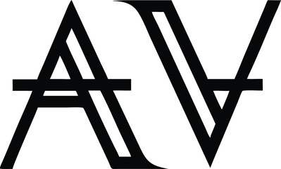 Minimalist monogram logo design combining the letters a and v