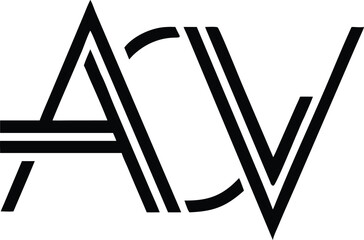 Minimalist av monogram logo flat design for branding and creative applications