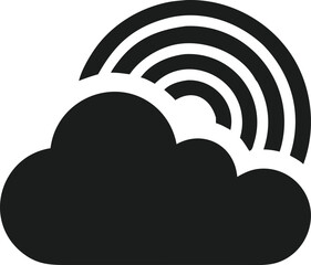 Minimalist cloud silhouette design with simple arcs suitable for logo branding