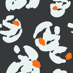 Fototapeta premium Floral seamless pattern with flowers. Vector black background, design, print