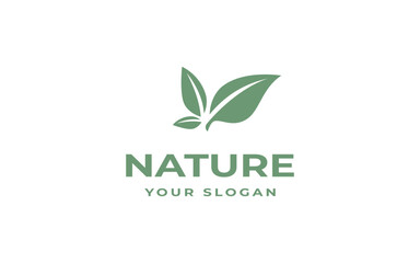 nature leaf logo vector illustration modern design
