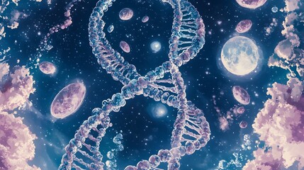 Cosmic double helix design, a stylized representation of dna.