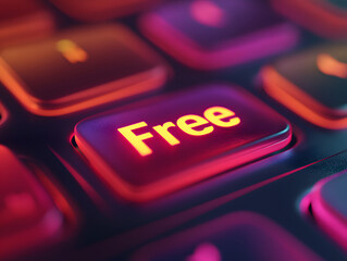 Free keyboard key showing free trial or freeware software