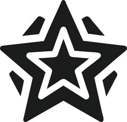 Clean black star logo design with five symmetrical thin strokes