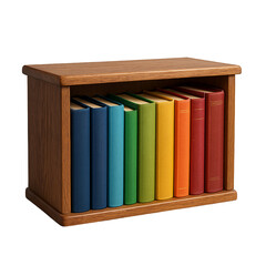 Fototapeta premium colorful books in a row isolated on transparent or white background PNG