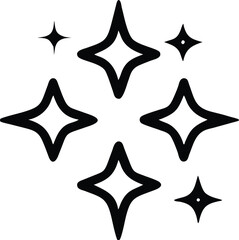 Elegant black star logo design with thin strokes perfect for branding
