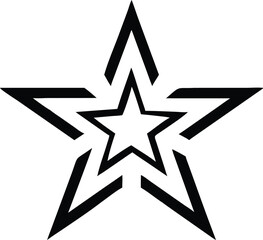 Clean star logo silhouette design with thin strokes for branding identity