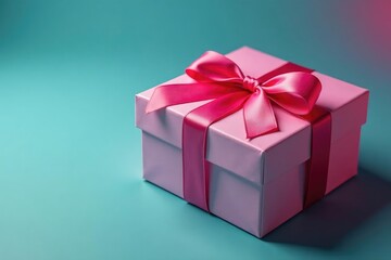 Obraz premium Elegant gift box tied with a satin ribbon, ready for gifting , craft, handmade, design