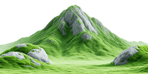 green moss and mountain,Green grass or moss over rocks on mountain,green grassy hills for poster banner cover design