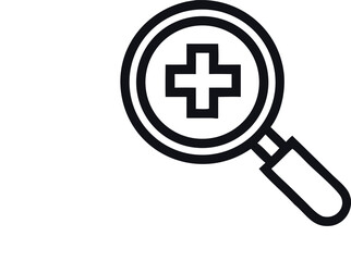 Medical Magnifying Glass Icon.