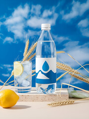 Mineral Water Mockup Bottle Product Design