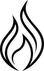 Abstract minimalist flame icon vector silhouette for logo design concepts