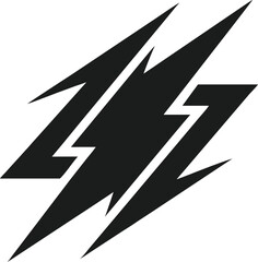 Minimalist abstract lightning bolt silhouette logo design with sharp angles