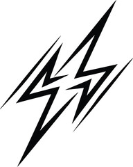 Abstract lightning bolt silhouette logo design with sharp angular lines