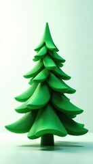 Obraz premium Futuristic green Christmas tree, abstract design, isolated on white , neon, unique