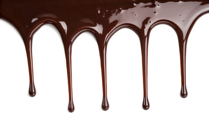 Chocolate sauce dripping from top corners in symmetry.