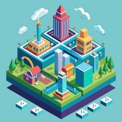 Fototapeta premium vector isometric city