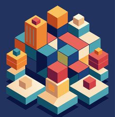 abstract colorful cubes