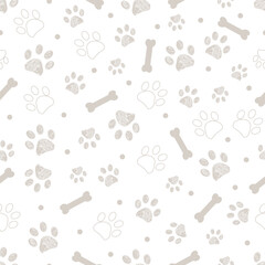 Grey paw and bones pattern.eps