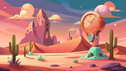 desert with melting clocks