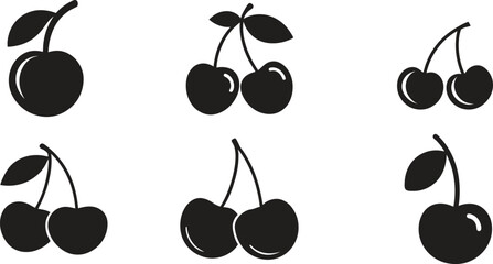Cherry icon, Cherry icon set. Cherry sign. cherries symbol vector, cherry line icon, vector fruit illustration, fresh healthy sweet cherries symbol