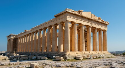 Obraz premium Spectacular view of the Parthenon, a renowned symbol of ancient Greek civilization.