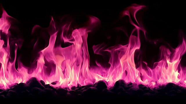 Elegant swirling pink flames on a dark background