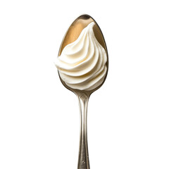 Spoonful of Whipped Cream: A Delicious Dessert Topping for Cakes and Pastries on transparent background