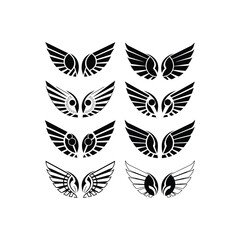Stylized Wing Emblem Vector Set – Abstract Angel and Bird Wings Collection