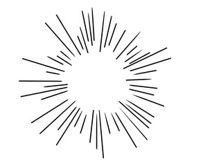 Illustration of ray lines and explosion doodle that symbolizes surprise, sun burst, shock, star explosion.